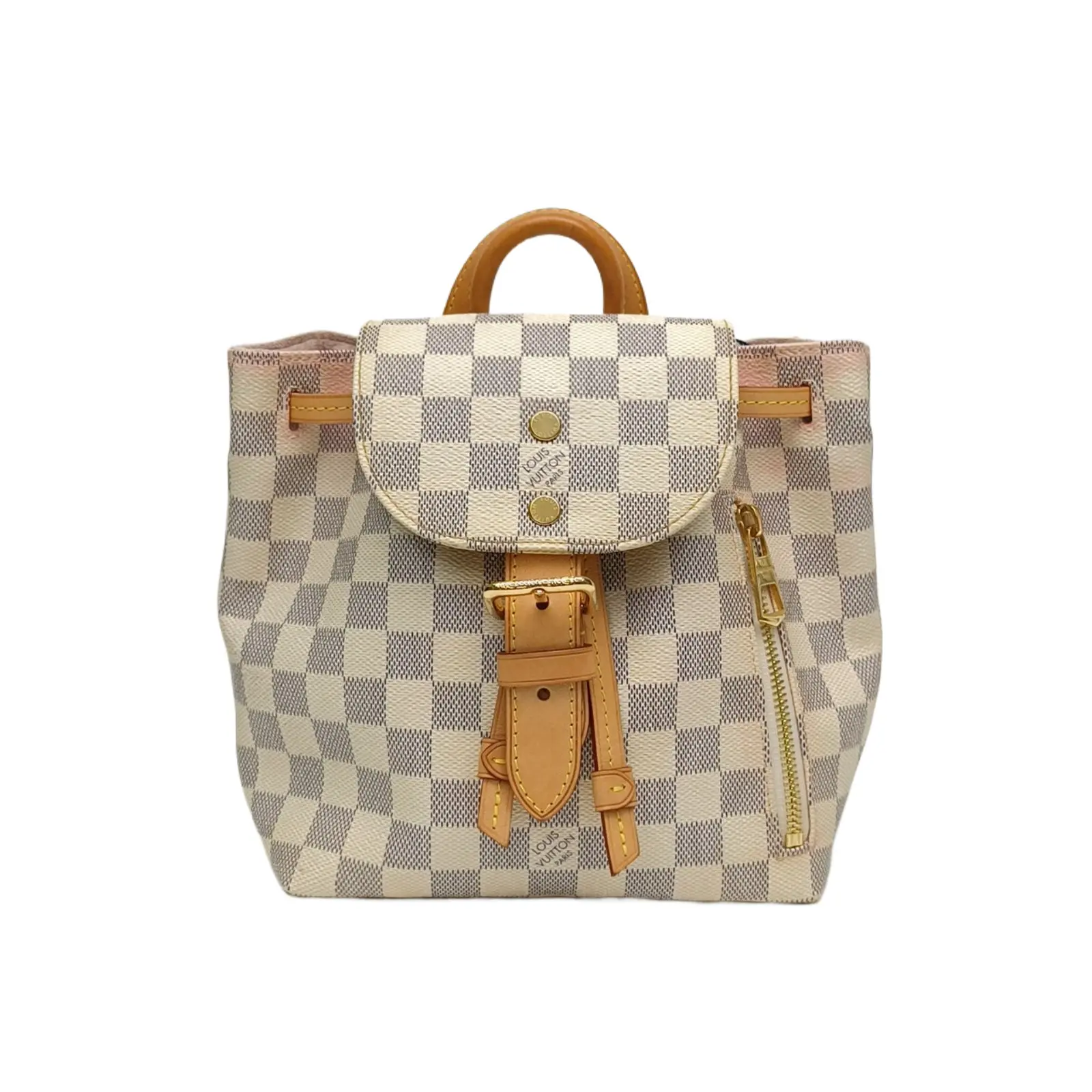 Pre-owned Louis Vuitton Sperone BB Checkered Crossbody Backpack, White, Style P236171977, Checkered Crossbody Bag