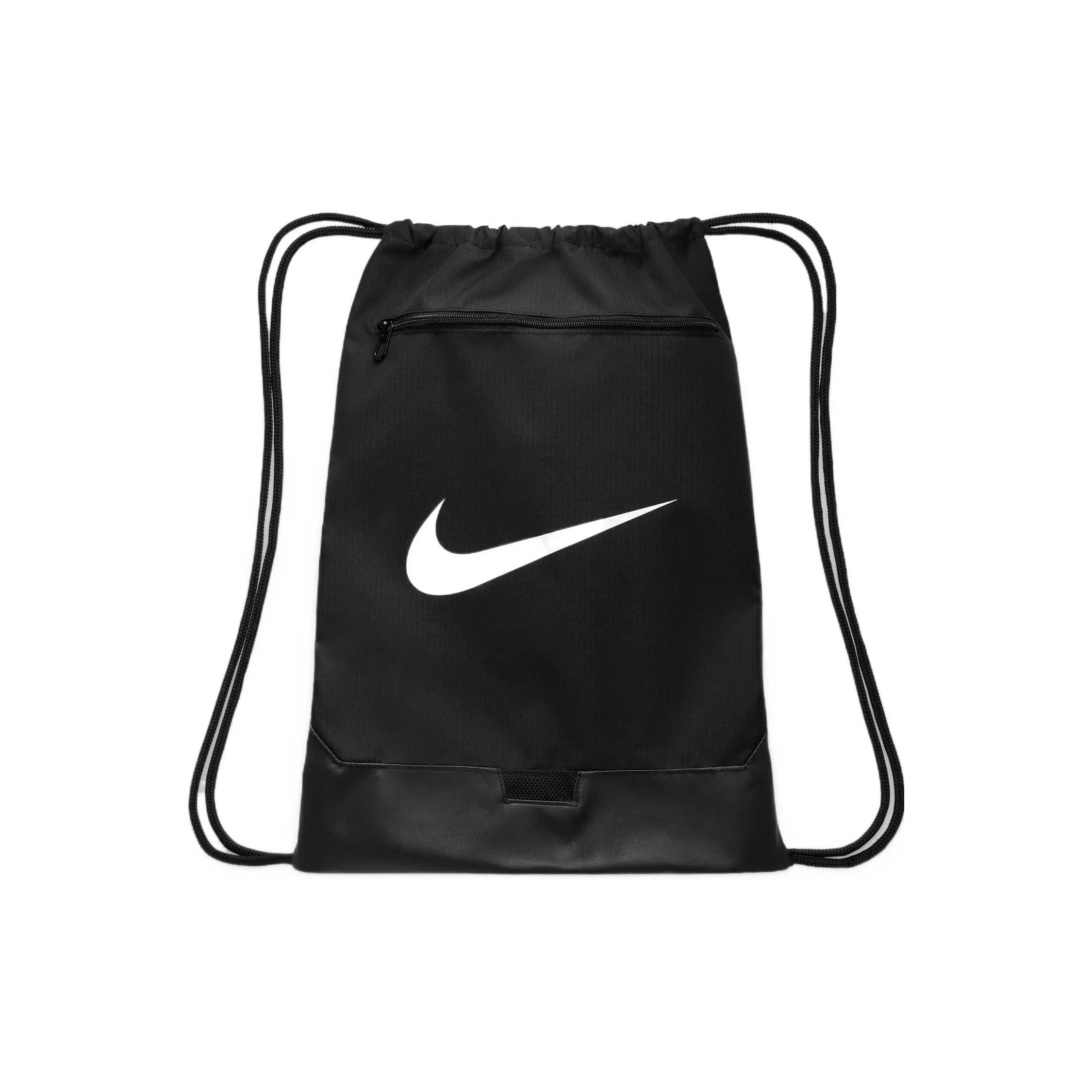 Nike Brasilia 9.5 Training Drawstring Gym Bag for Men and Women – Lightweight, Bold Logo, Fabric Backpack in Black