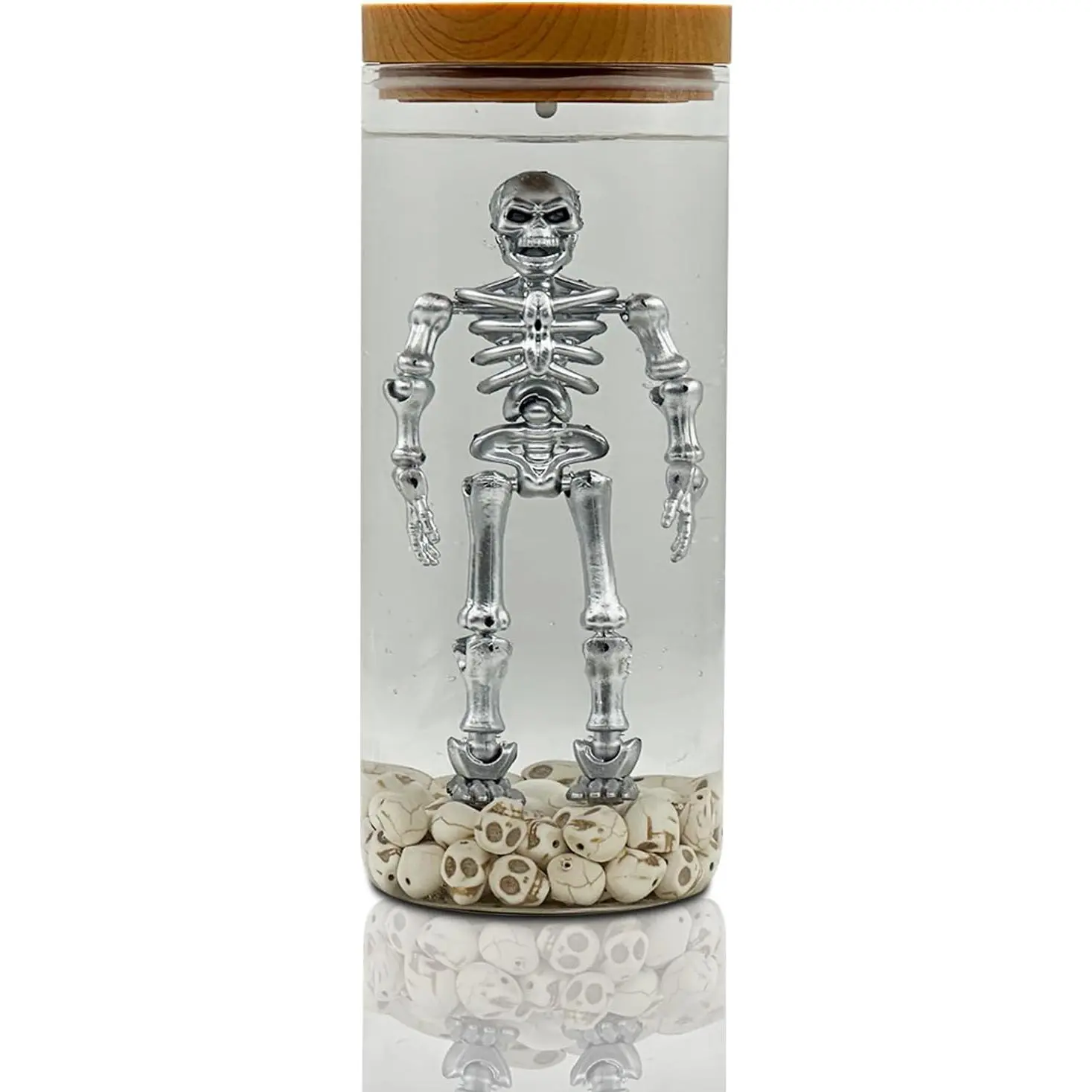 Skeleton Water Lamp – Spooky  Skeleton in Jar with Skulls, Creepy Halloween Decoration, Scary  Decor for , Party, or Collector  ()