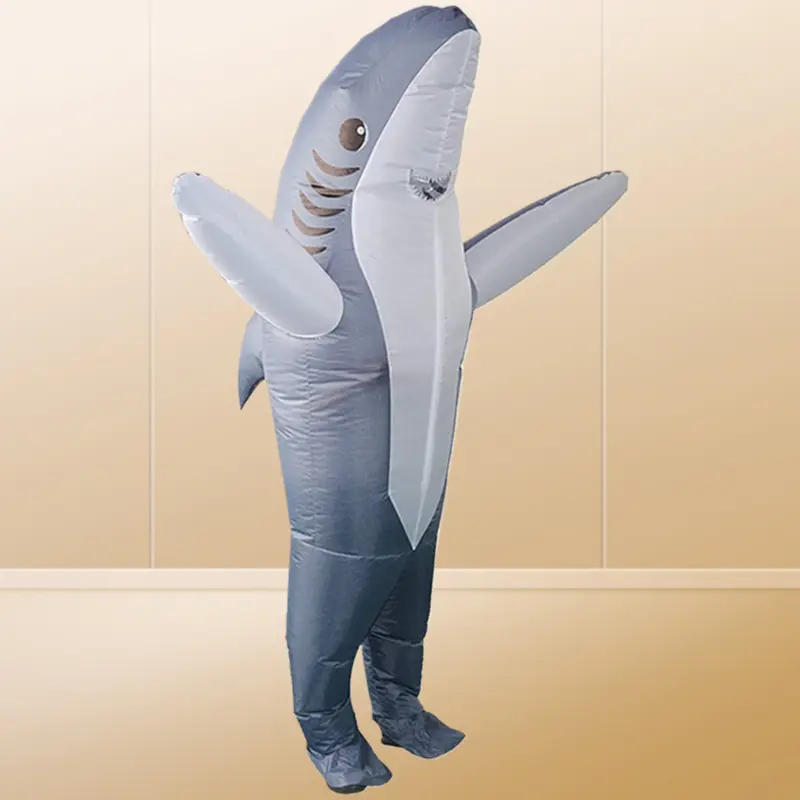 Halloween Ocean Cosplay Cartoon Dolphin Mascot Shark Inflatable Suit Festival Stage Walking Performance Prop