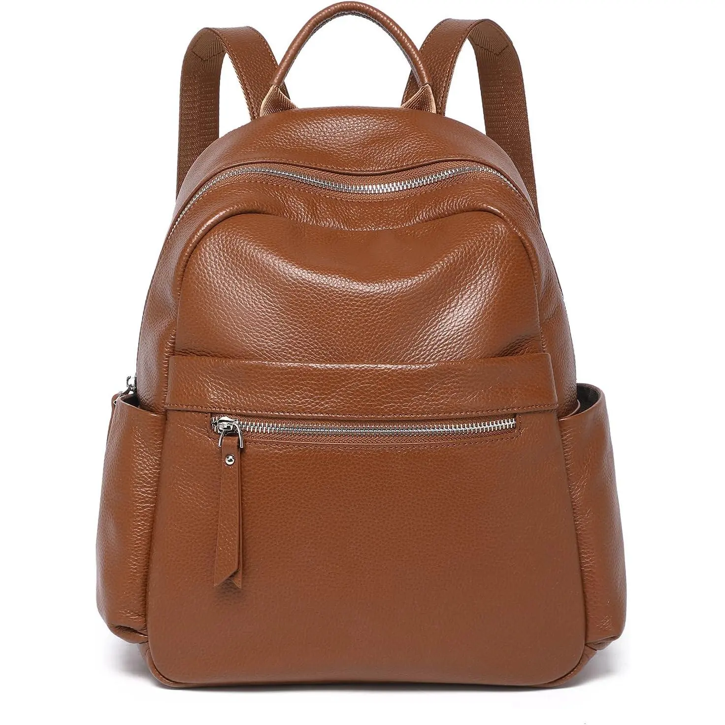 Women's Fashion Designer Soft Leather Backpack, Stylish Daypack for Work & Travel, Dark Brown
