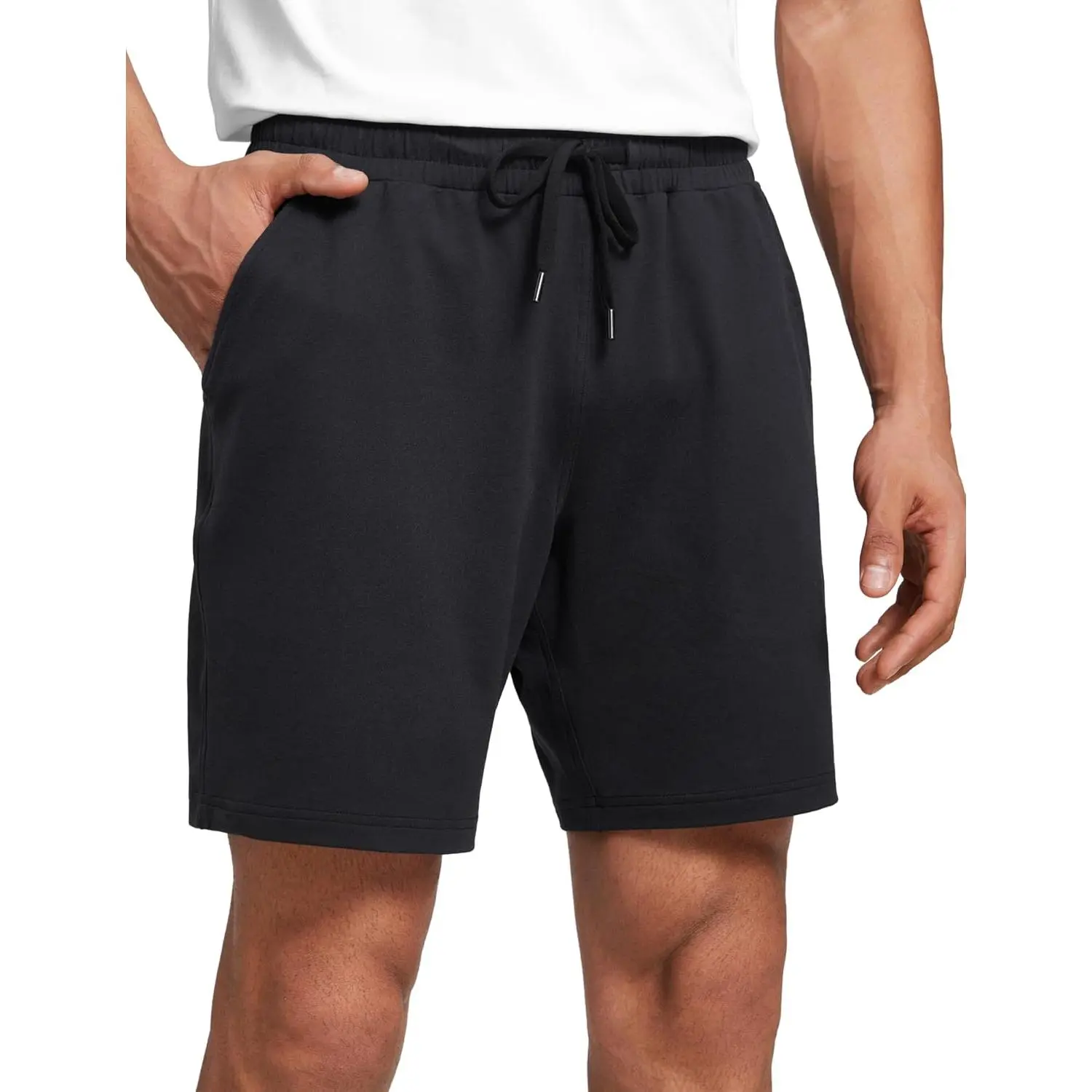 CRZ YOGA Mens Cloud Jersey Sweat Shorts 7" - Lightweight Soft Breathable for Casual Workout Lounge with Pockets
