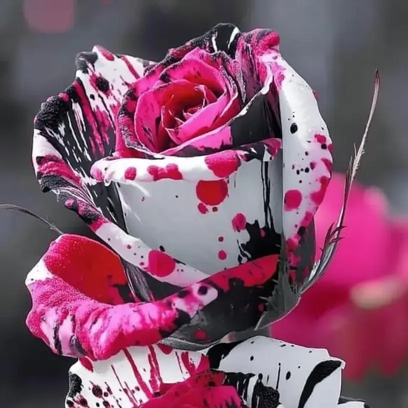 Unique Painted Rose Plants, Garden Decor & Decor Additions with Artistic Flair – Ideal Creative Gift for Home Improvement Garden Supplies Needs, Ornaments