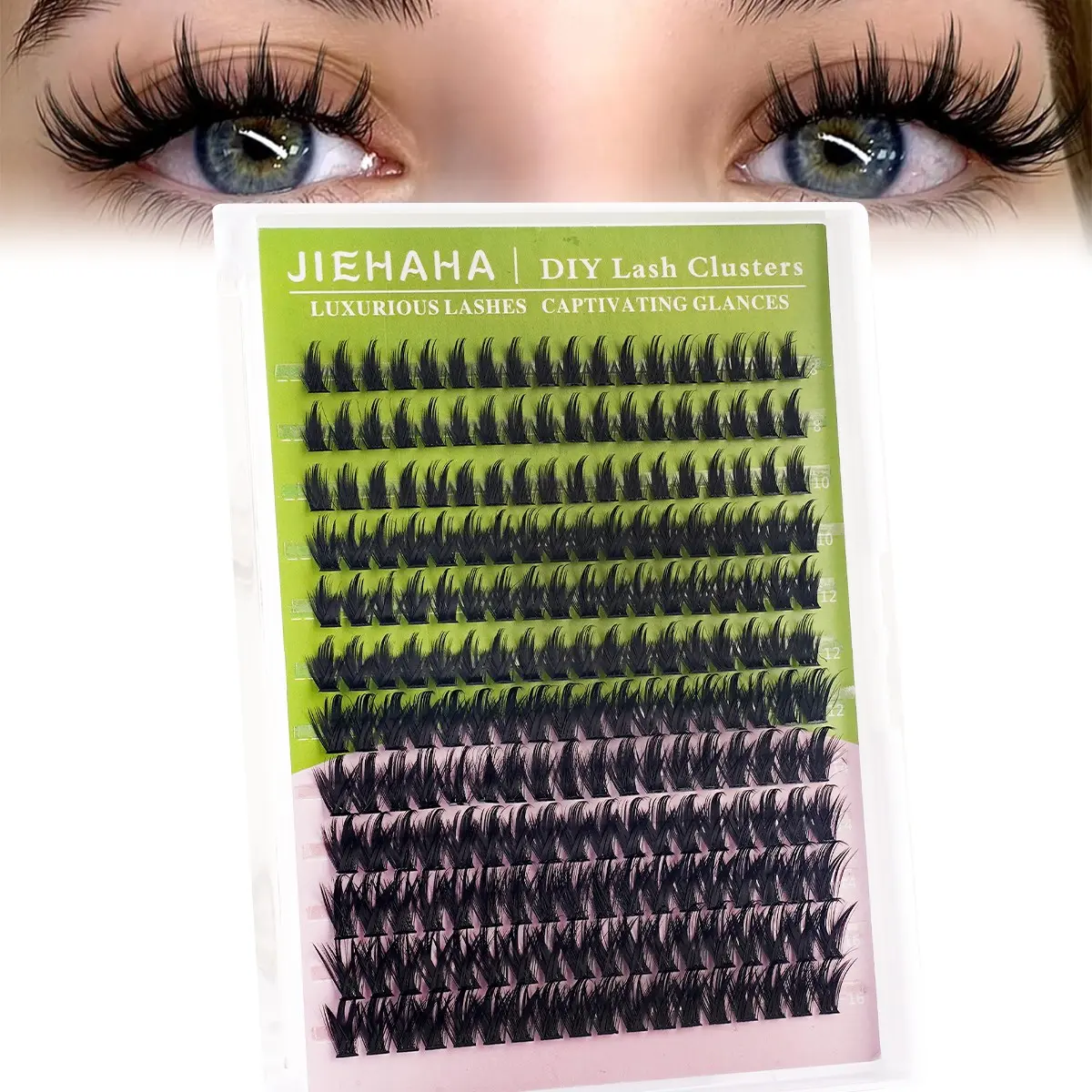 216PCS K80 DIY Eyelashes, Spiky Manga Lash Clusters, Natural & Cute, 0.07mm Thin Band, 8-16mm Mixed Lengths, Beginner-Friendly, Light & Portable, Lightweight, Perfect for Cosplay, Outings, Festivals, Parties, Dates.