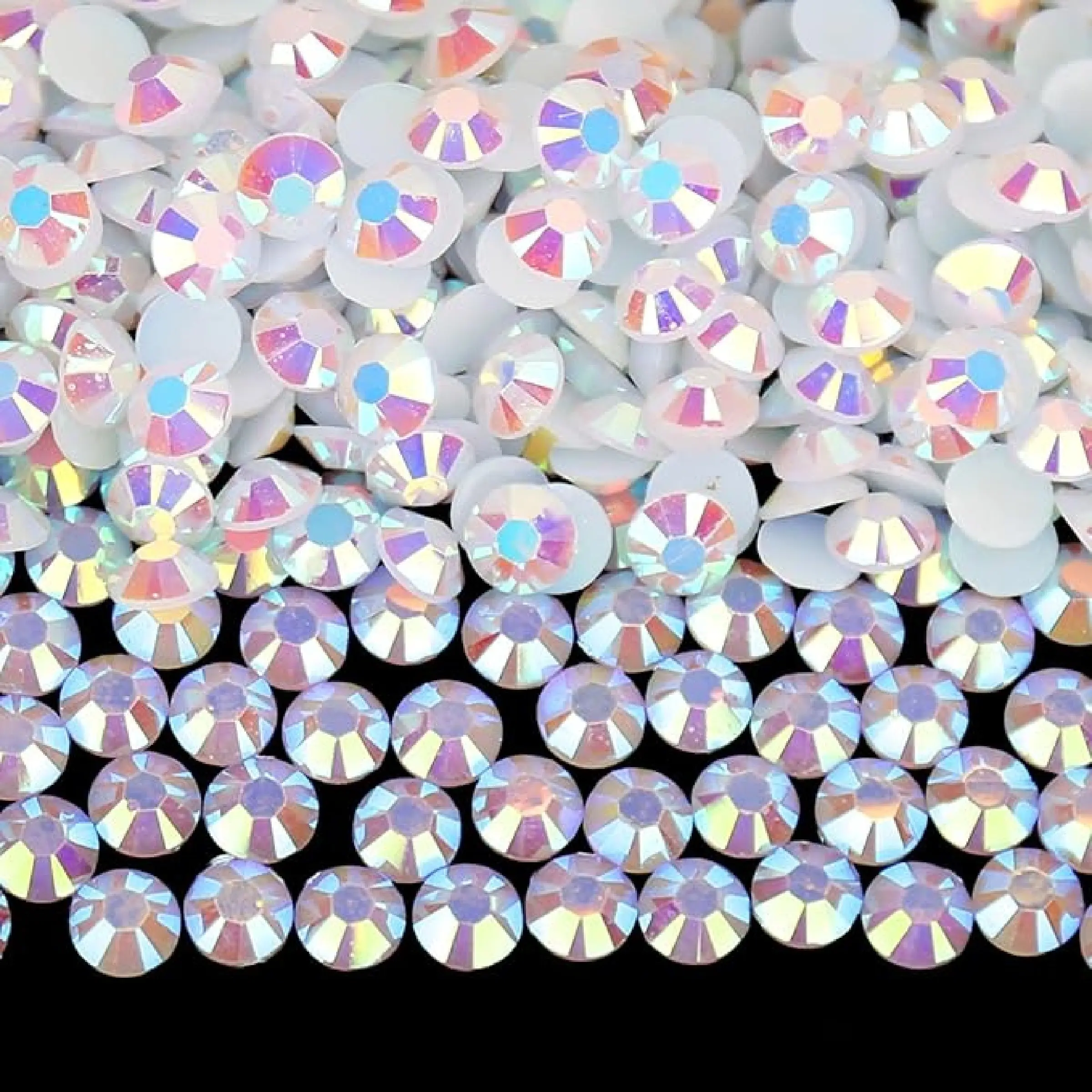 2000/5000pcs 3-4mm Flat Back Resin Rhinestones, Round Jelly Gemstones for Accessories, Shoes, Clothes, Cosmetics, Bags, Decoration