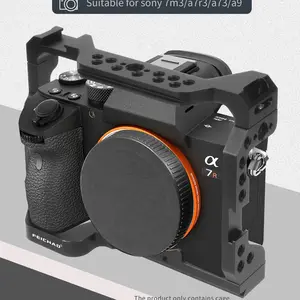 Feichao Aluminum Alloy Camera Cage, Protective Frame Tripod Extension Platform, Compatible with Sony A7m3, A7r3, A73, A9