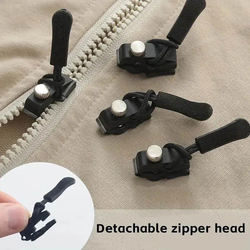 Zipper Repairer 15pcs Zipper Repairer |   3 Sizes Detachable Suitable for Bags, Jackets, Clothes, Shoes, Boots Home Tool-Free Replacement Zipper Locks
