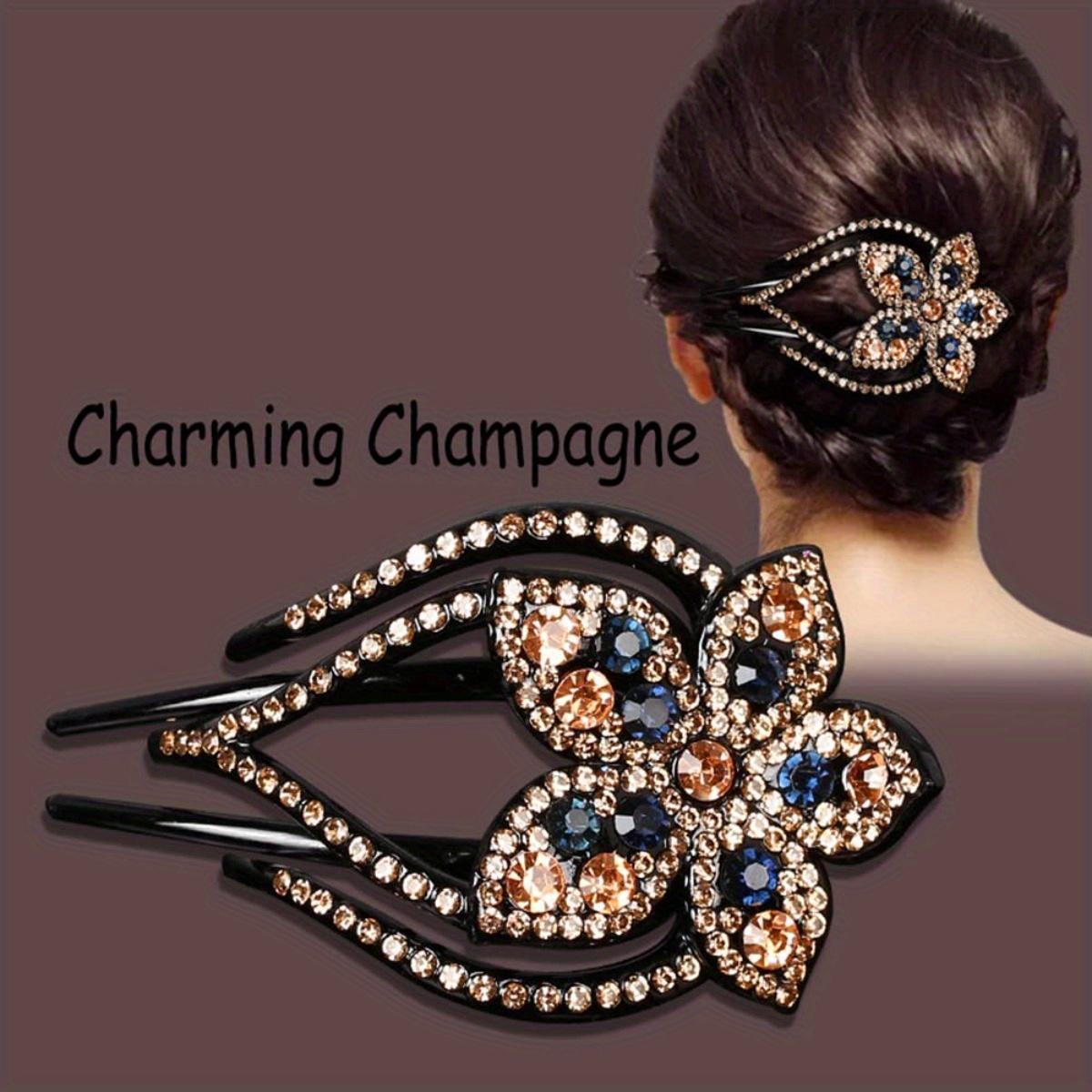 4pcs Korean style heart-shaped ponytail flower duckbill hair clip, suitable for Women's daily gatherings, banquets, festivals, parties, wearing as a gift and an affordable choice