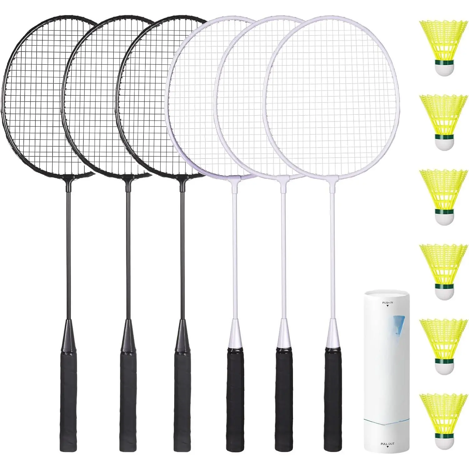 Badminton Rackets Set, 6/12 Racquets, 6/12 Birdies| Lightweight & Durable Badminton Set for Outdoor Backyard & School Games for Adults, Teens, Families and Beginners