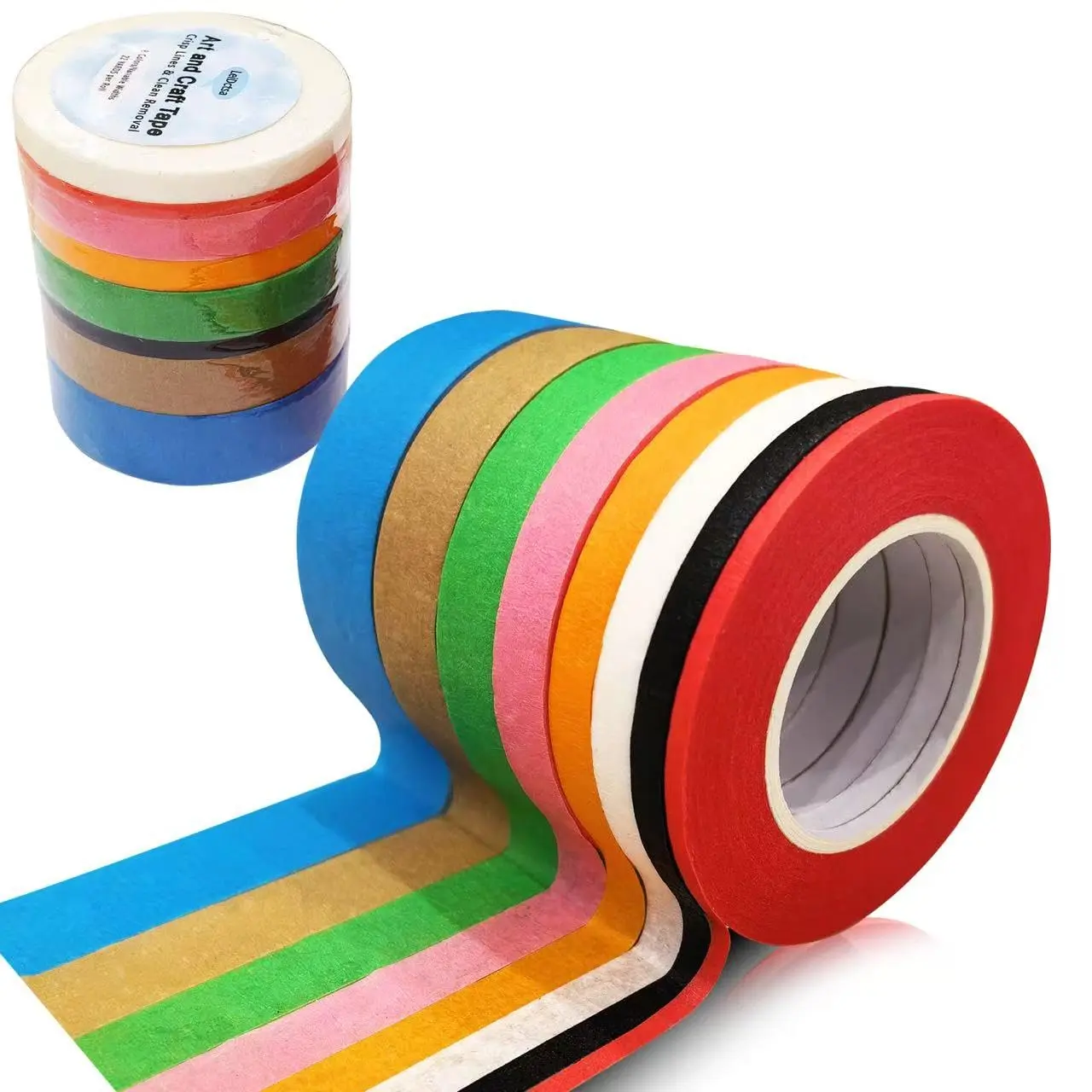 8 Rolls Colored Masking Tape Set,  Widths, 22 Yards Each, Painter's Tape for Painting, DIY Crafts, Journaling,  Wrapping, Classroom Decorations, Art Projects and  Decor