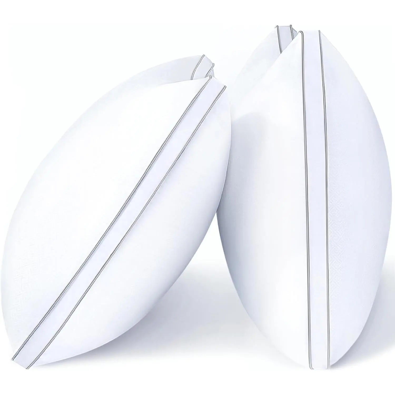 Pillows Queen Size Set of 2, Firm Support Bedding, White | Down Alternative, Gusseted, Hotel Quality, Fluffy Plump Filling, Oeko-Tex Certified, Machine Washable, for Side Sleepers