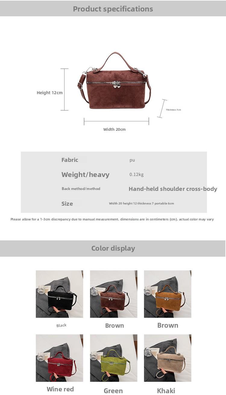 Luxury Suede Versatile Shoulder Bag  Purse Fall Winter Retro Matte Crossbody Handle Bag for Women Texture Simple Satchels Bag