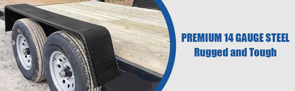 GARVEE Heavy Duty Steel Trailer Fenders - 2Pcs Set for 13-15 Inch Wheels, 66" x 9.1" x 20" Dimensions, Ideal for Tandem Axle Trailers, Durable and Reliable Protection for Your Trailer Wheels.