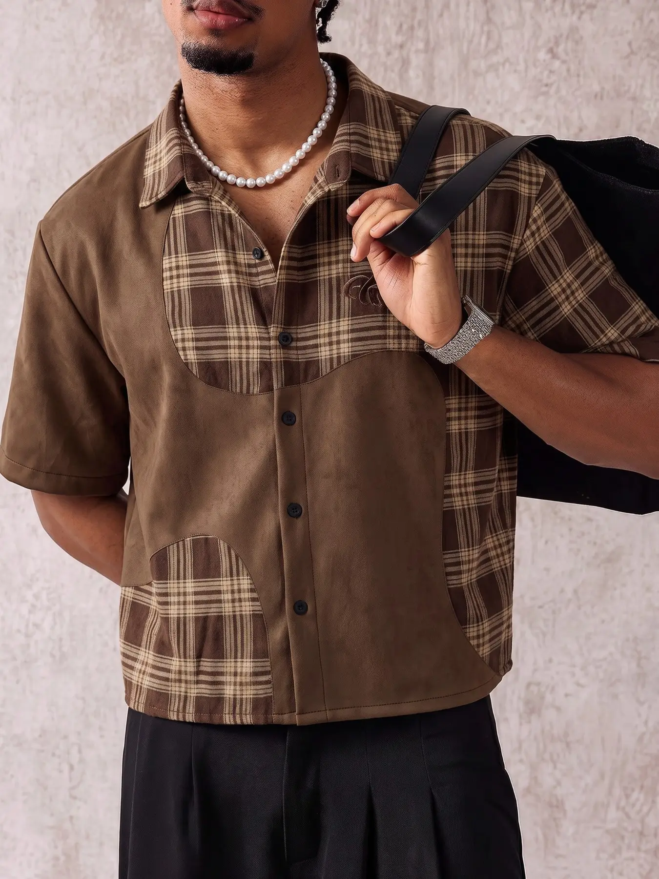Men's Vintage Plaid Coat, Long Sleeve Loose-Fitting Casual Outerwear, Fall & Winter Fashion, Unlined Plain Surface Jacket