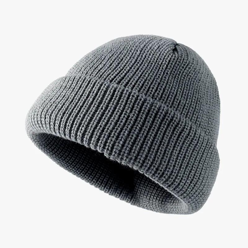 Knitted hat for women in autumn and winter season, melon skin hat for men, warm short style, cold hat, woolen hat
