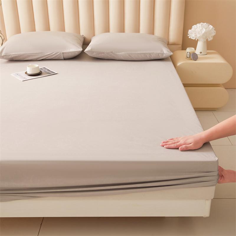 Solid Color Bedding Set, 3 Counts/set Including 1 Count Fitted Sheet & 2 Counts Pillowcase, Soft Comfortable Bedding Set for Home Bedroom