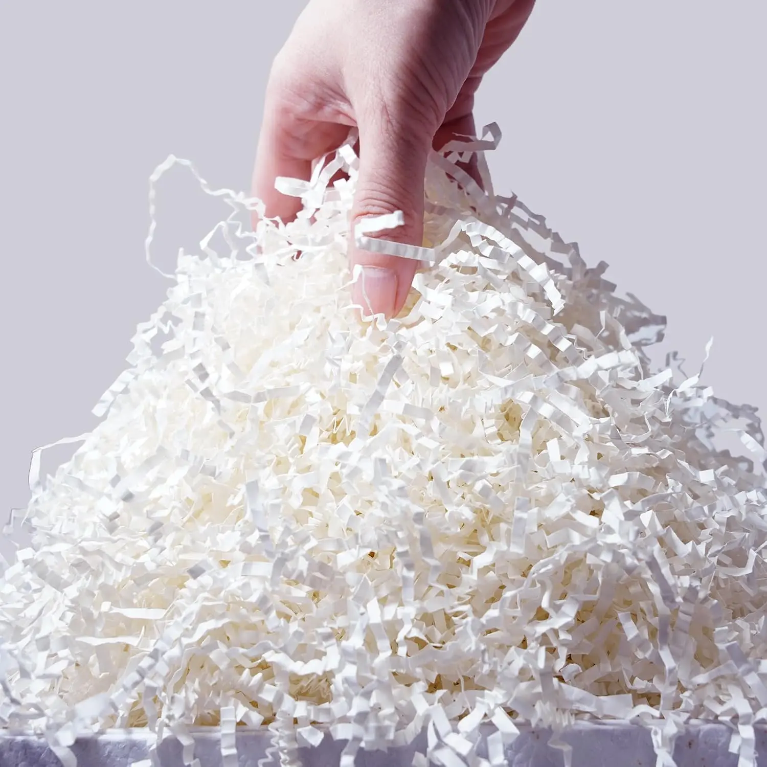 White Crinkle Shredder Paper for  Baskets Cut Paper Shredded Packing Filler  Packing Shreds 1LB