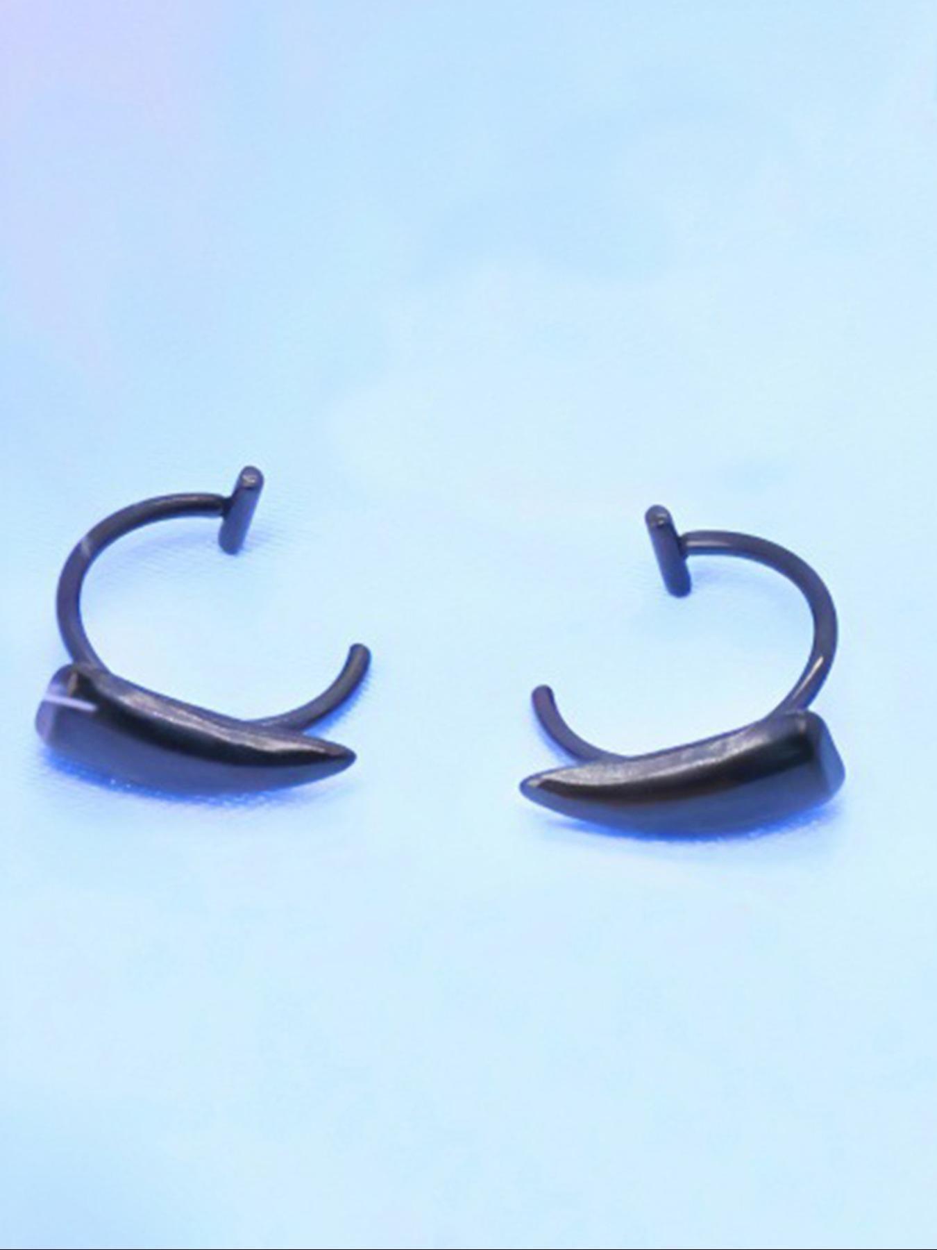 Punk Style Fangs Design Lip Studs, Stainless Steel Lip Rings, Fashionable Body Jewelry for Men & Women, Trendy All-match & Exquisite Jewelry for Birthday Gift, Vertical Labret Jewelry