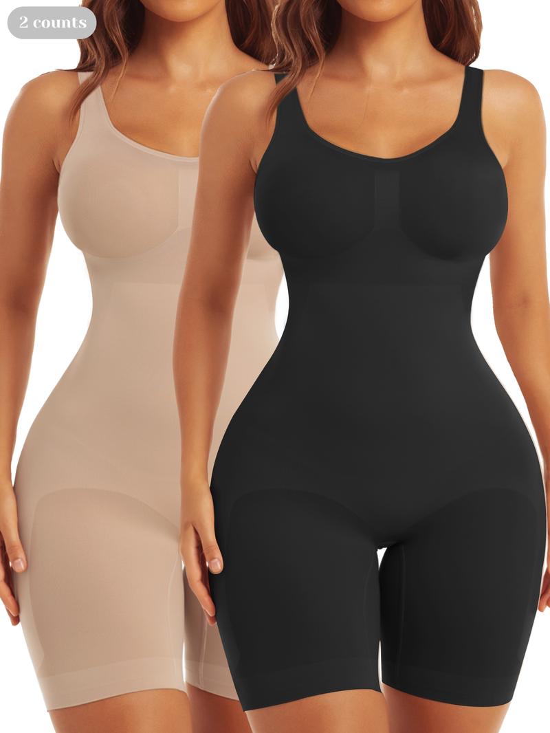 Shorts Bodysuit for Women Black Tummy Control, Body Sculpting Compression, Minimalist Shapewear Seamless Sexy Butt Lifting Workout Bodycon One Piece Short Jumpsuit