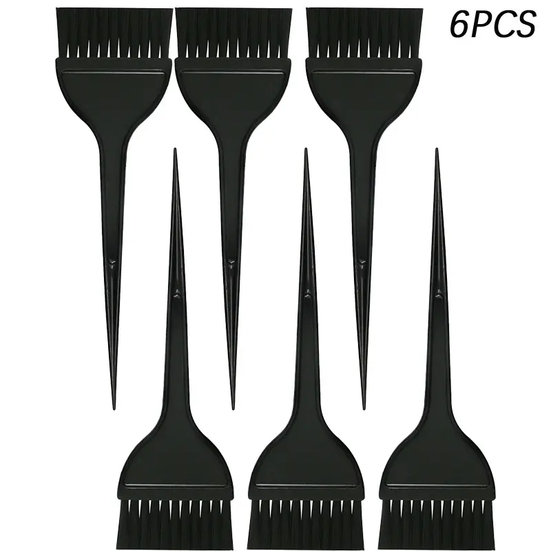6pcs/9pcs Wide Head Hair Dye Brush Set, Professional Salon Bleach Coloring Brushes, Pointed Tail Design, Home & Barber Shop Use