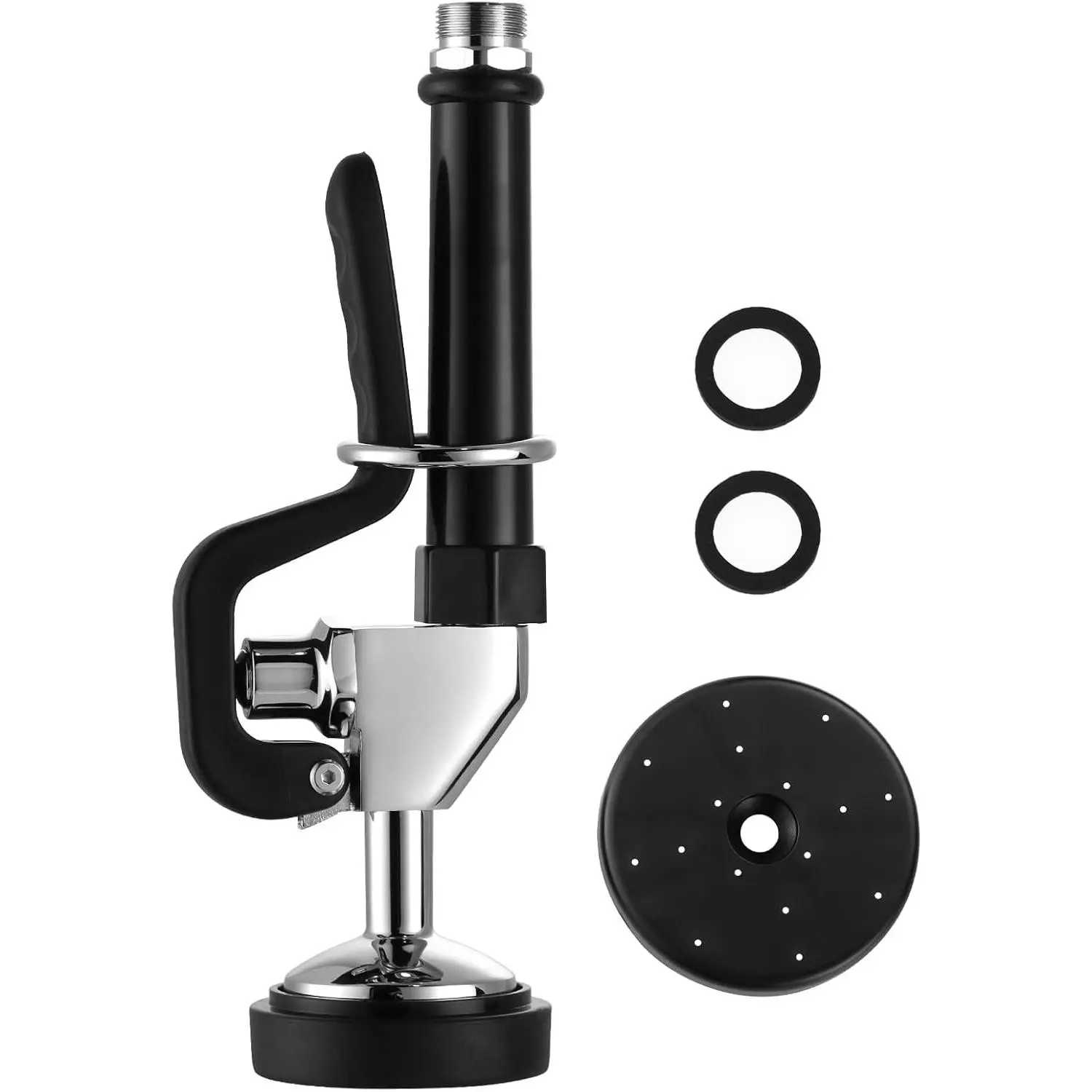 Commercial Pre Rinse Sink Sprayer Head, 7/8"-20UNEF 3.85 GPM High Pressure Pull Down Handheld Dish Spray Nozzle for Commercial Kitchen Faucet, Chrome Finished