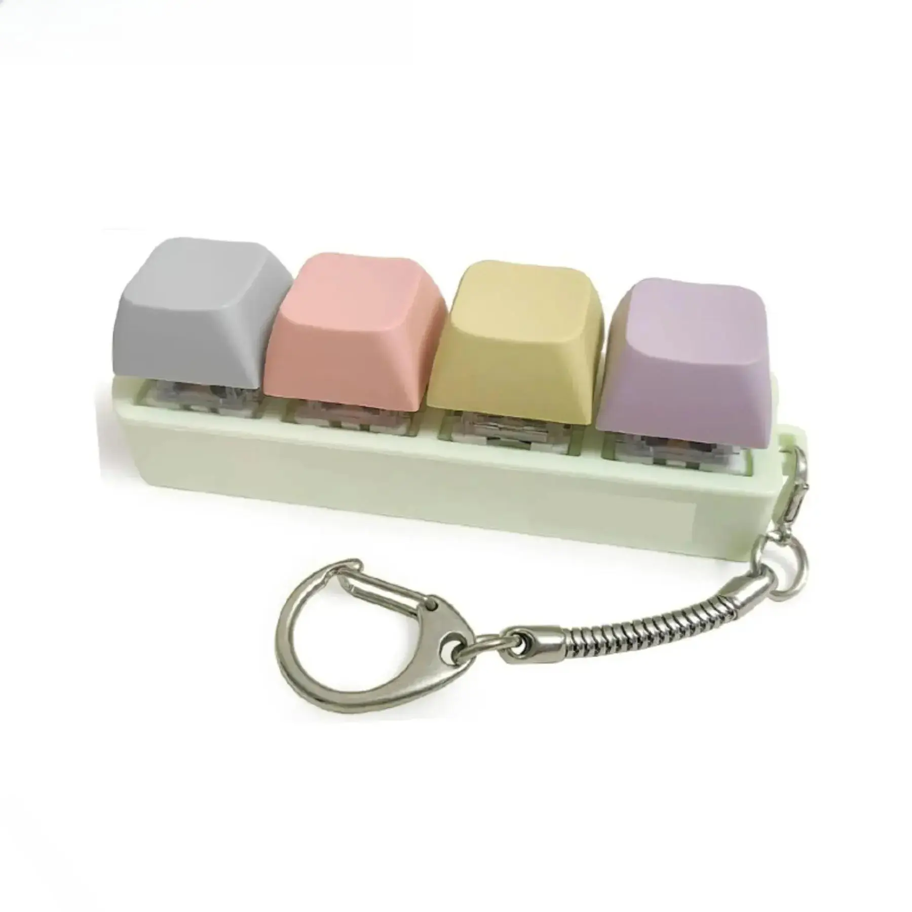 4-in-1 Fidget Keychain Toy, Mini Keyboard Clicker Sensory Gadget with Simulated Click Sound, Portable Stress Relief Pocket Toy, EDC Bag Charm Accessory for Office, Travel, School and Daily Carry summerwins