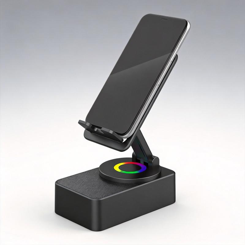 Wireless Bluetooth Audio Speaker with LED Light Phone Bracket Holiday Presents Universal Mobile Stand Mount