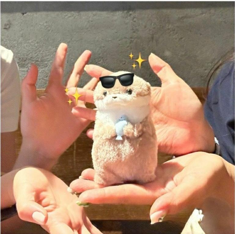 Cute Otters Holding Fish Plush Doll Keyrings Lightweight Hanging Pendant Props For School Bag Key Wallet Doll Toy Gifts 11cm