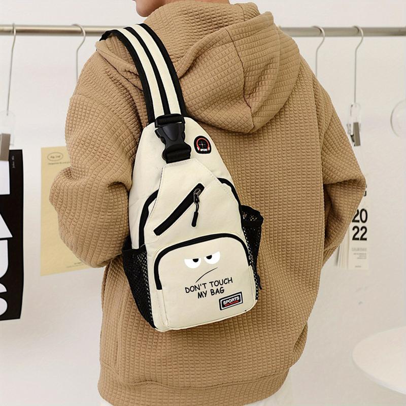 Funny Printed Crossbody Bag for School and Travel, Large Capacity Messenger Bag for Unisex Teen Students, Durable Sporty Shoulder Bag with Adjustable Strap, Casual Sling Backpack Purses