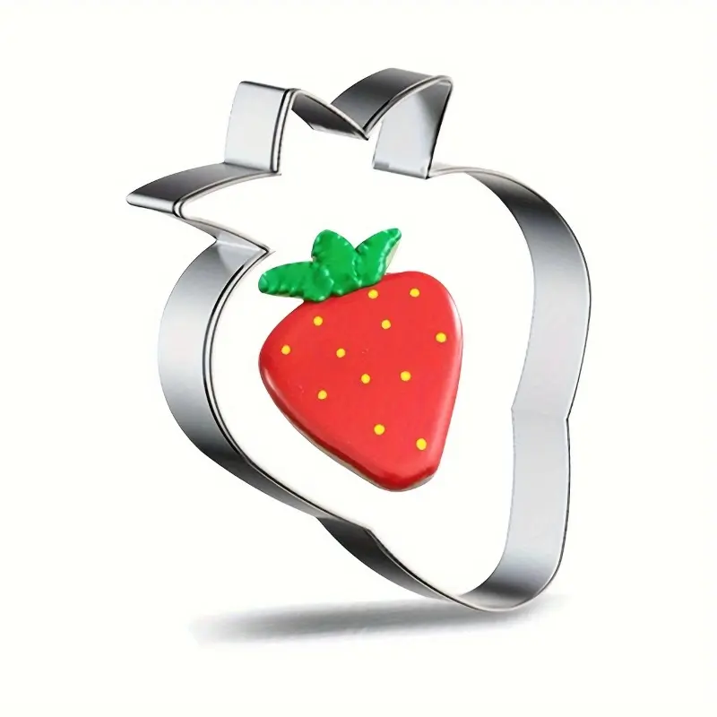 1PC Fruit Shaped Stainless Steel Cookie Mold Strawberry Baking Cutting Mold Fondant Cookie Rice Ball Cake Mold
