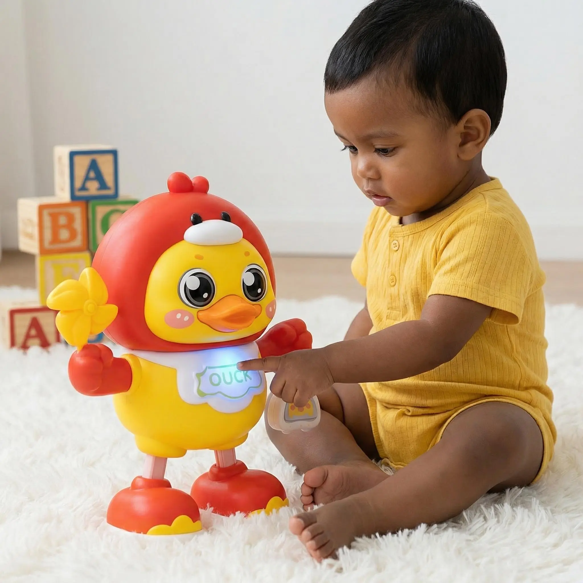 Cute Dancing Duck Robot Toy for Kids, Interactive Singing Walking Duck with Lights & Music, Fun Educational Learning Toy Gift for Toddlers Ages 3-6