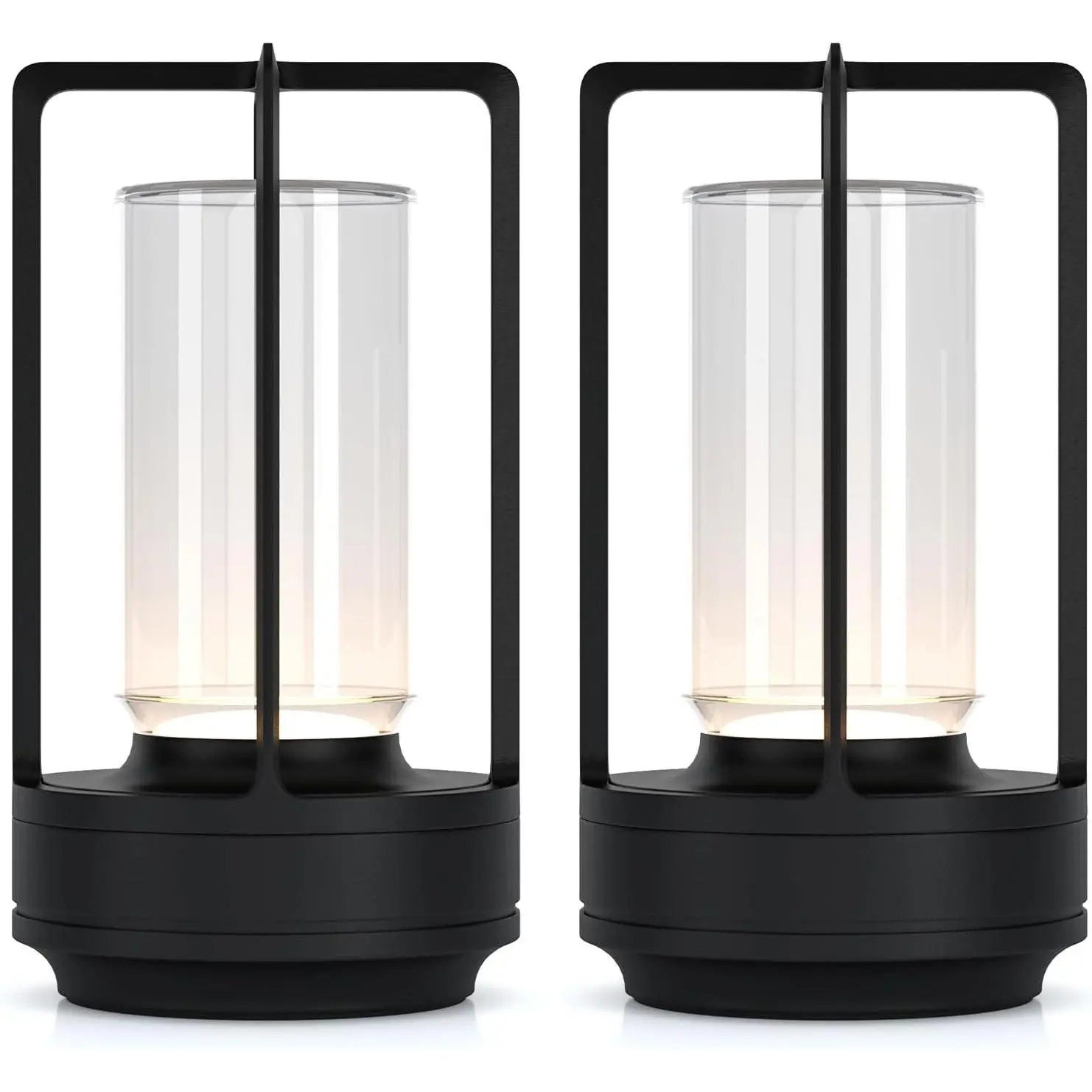 Rechargeable Cordless Small Metal Table Lamp, Stepless Dimming, 3-Color | Set of 2, 2600mAh Battery, Portable LED Desk Light, Cute, Suitable for Indoor/Outdoor/Restaurant/Bedroom/Bar/Coffee/Camping