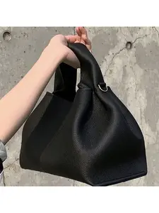 2026 New Lunch Box Bag, European and American Fashion, Solid Color Handbag, Large Capacity, Shoulder Crossbody Bag, Evening Outing Bag