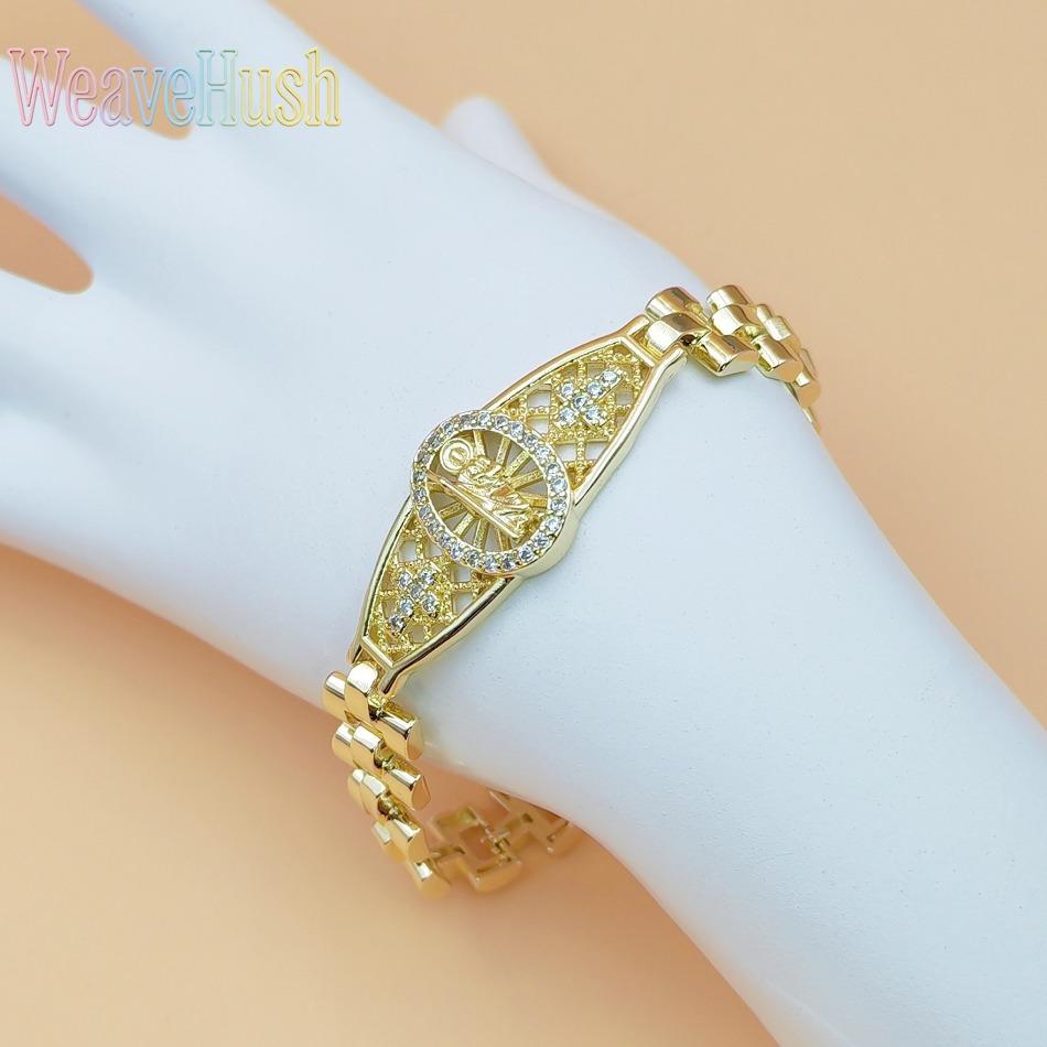 New Hollow Religious Saint Jude Charm Bracelet for Women, Fashion Personality Watch Chain Style Link Bracelet, Geometric Design with Lobster Clasp, Fresh Sweet Minimalist Jewelry for Daily Wear, Parties & Gifting