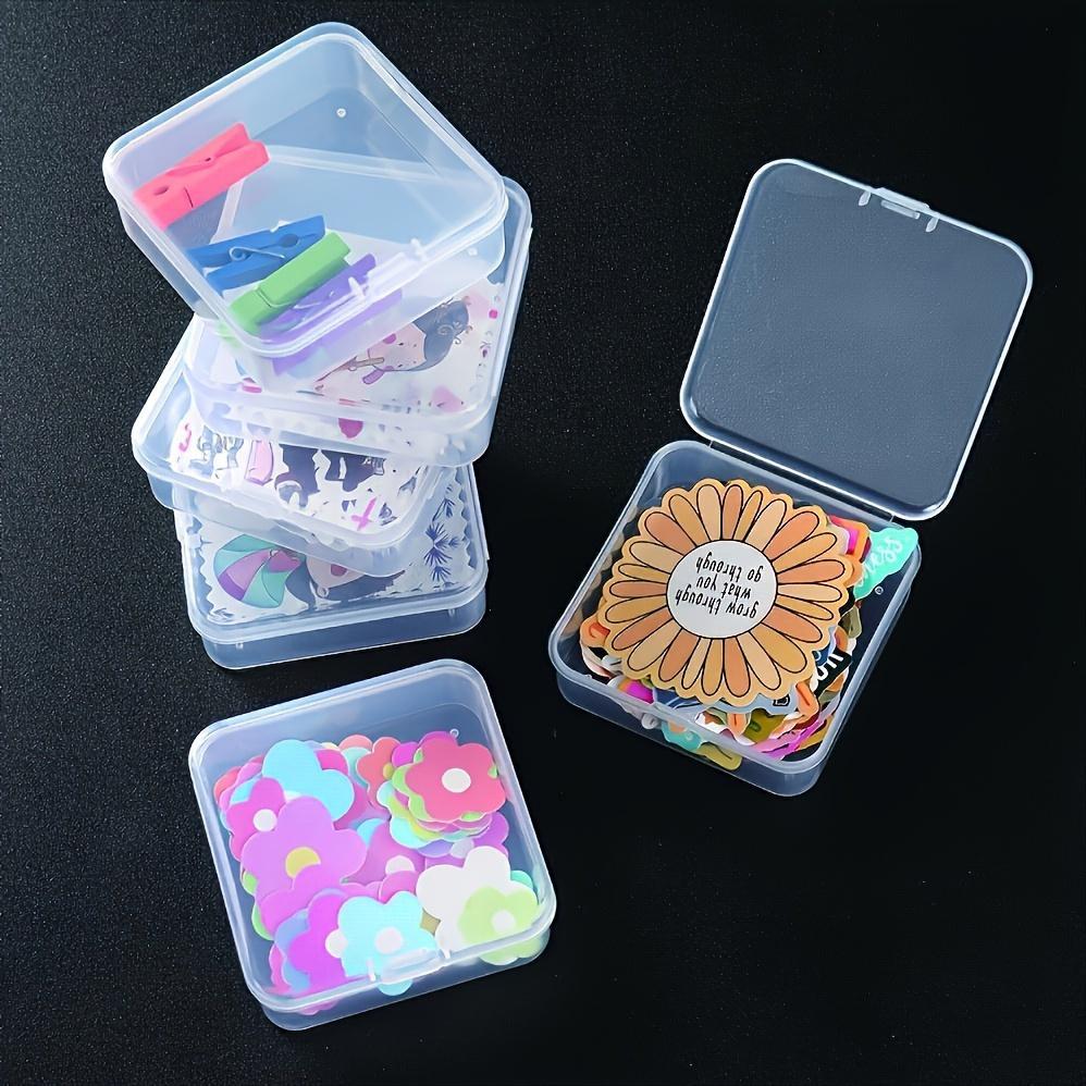 Clear Storage Box, 5 Counts Mini Portable Sticker Packs Storage Box, Desk Organizer for Sticker, Stationery, Office Supplies, Home Organizer
