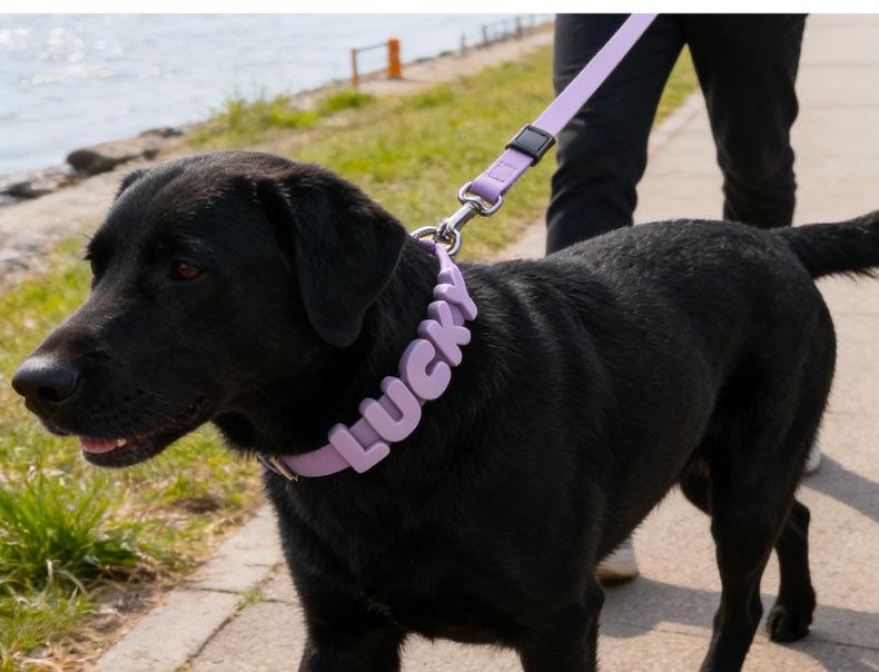 Silicone Dog Collar Pet Name DIY 26 Letters Cartoon Silicone Beads Cat Pet Collar