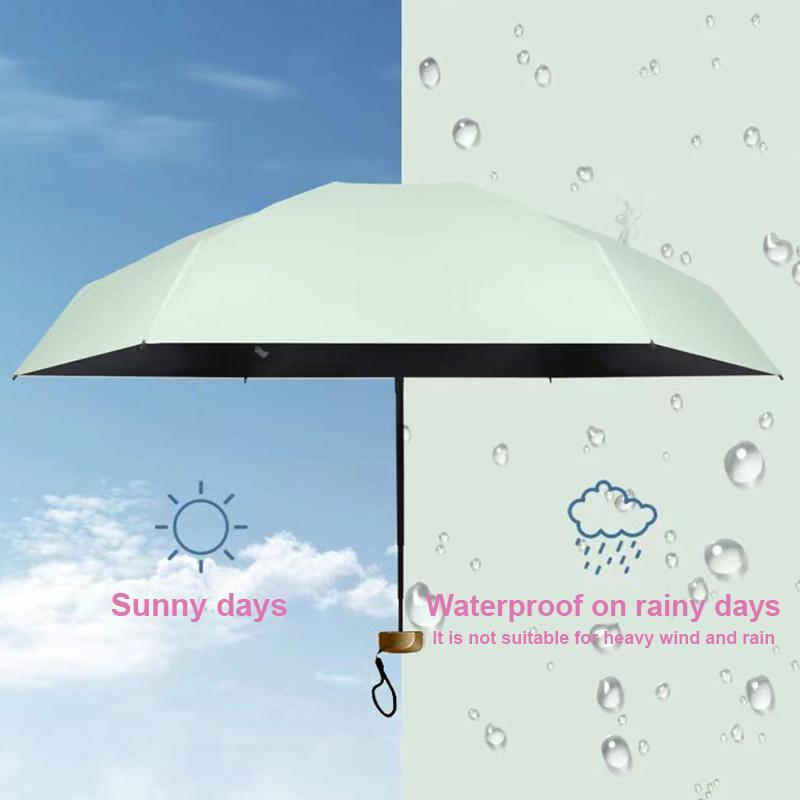 Portable Foldable Umbrella, 1 Count Lightweight Waterproof Pocket Umbrella, Dual-Use Rain and Sun Umbrella for Outdoor Travel, Camping and Running, Rainproof Umbrella
