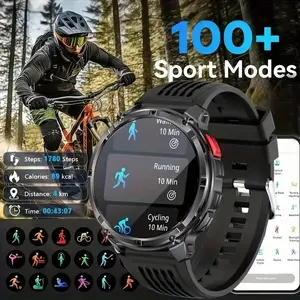Men Ht33 Smart Watch, Wearable Wristwatch, 1.7inch LED Display, Bluetooth-compatible Calling, Outdoor Sports, Compass, Health Monitoring, 1100mah Battery, Smartwatch