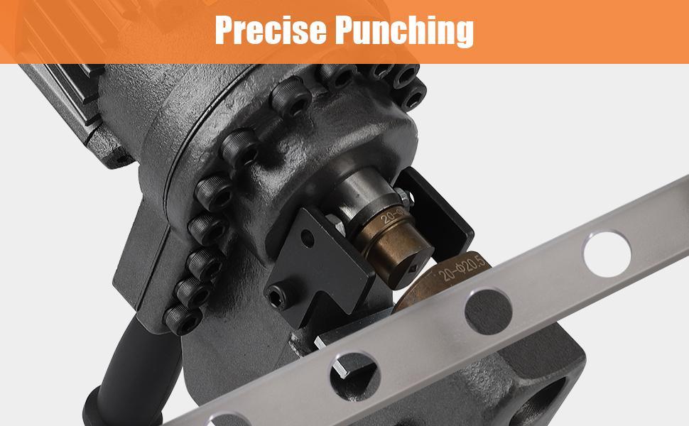 Electric Hydraulic Hole Punch for Metal Φ1/4"-4/5", 1200W 110V Hole Puncher Machine Constuction Tools, Hole Punching with Carbon Brush 5 Dies for Steel Iron Aluminum Plate, Copper