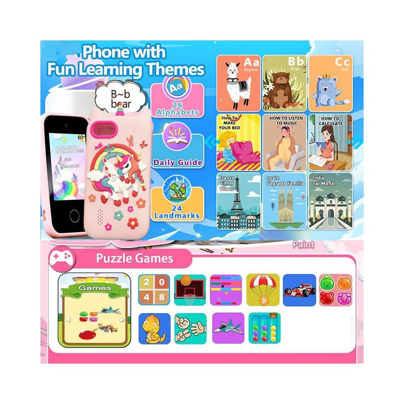 KGG Smart Phone, Student Smart Phone, Funny Learning Education Tool, Smart Music Game Player, Alarm Clock Calculator Flashlight Dual Camera Phone