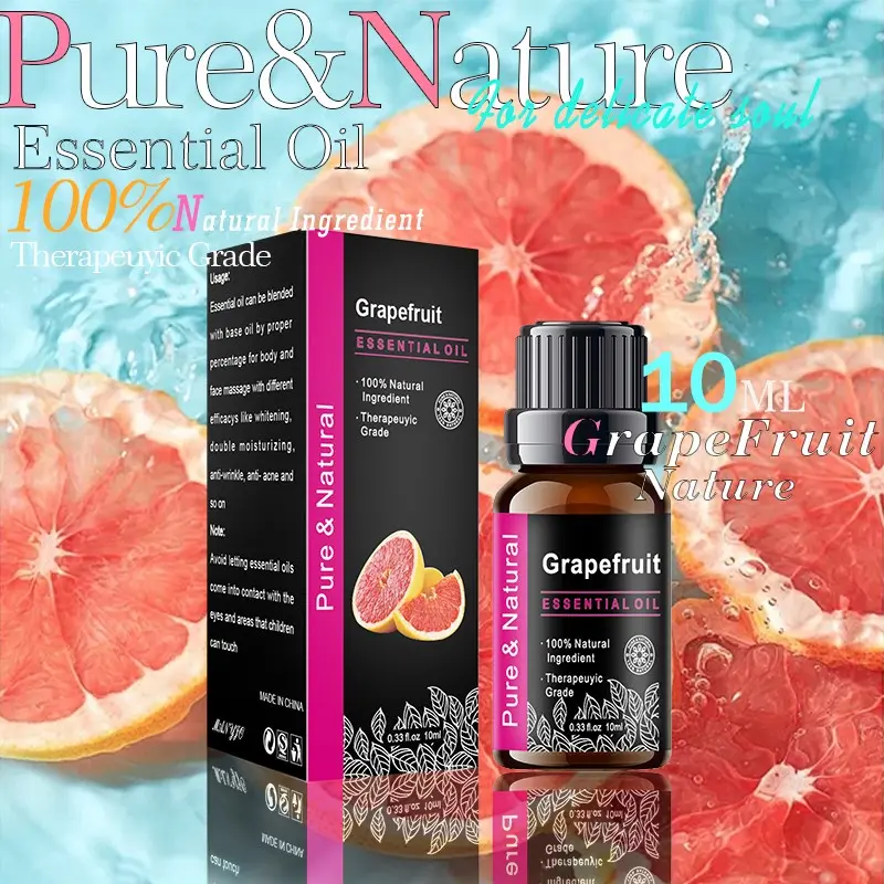 10ML Grapefruit Scented Water Soluble Essential Oil, Aroma Oil, Ideal for Reed Diffusers, Humidifiers, Long-Lasting Fragrance, Aromatic Scents, Home Office Bathroom Use