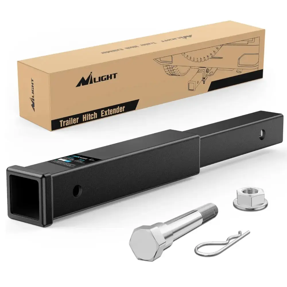 Nilight Trailer Hitch Extender, 18 in Extension Length, Fits 2 in Receiver Tube, Corrosion-Resistant, Easy to Install, Great Upgrade for Long-Term Outdoor Use