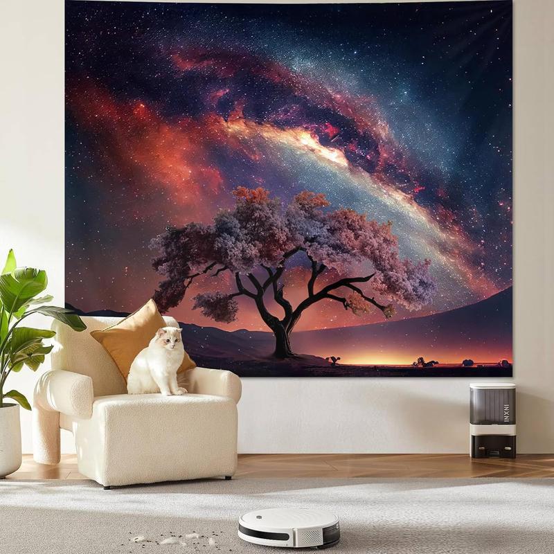 Forest Wall Tapestry for Bedroom, Nature Green Tree of Life Tapestries Wall Hanging, Fairy Tales Magical Landscape Backdrop Tapestry for Living Room Dorm Decor
