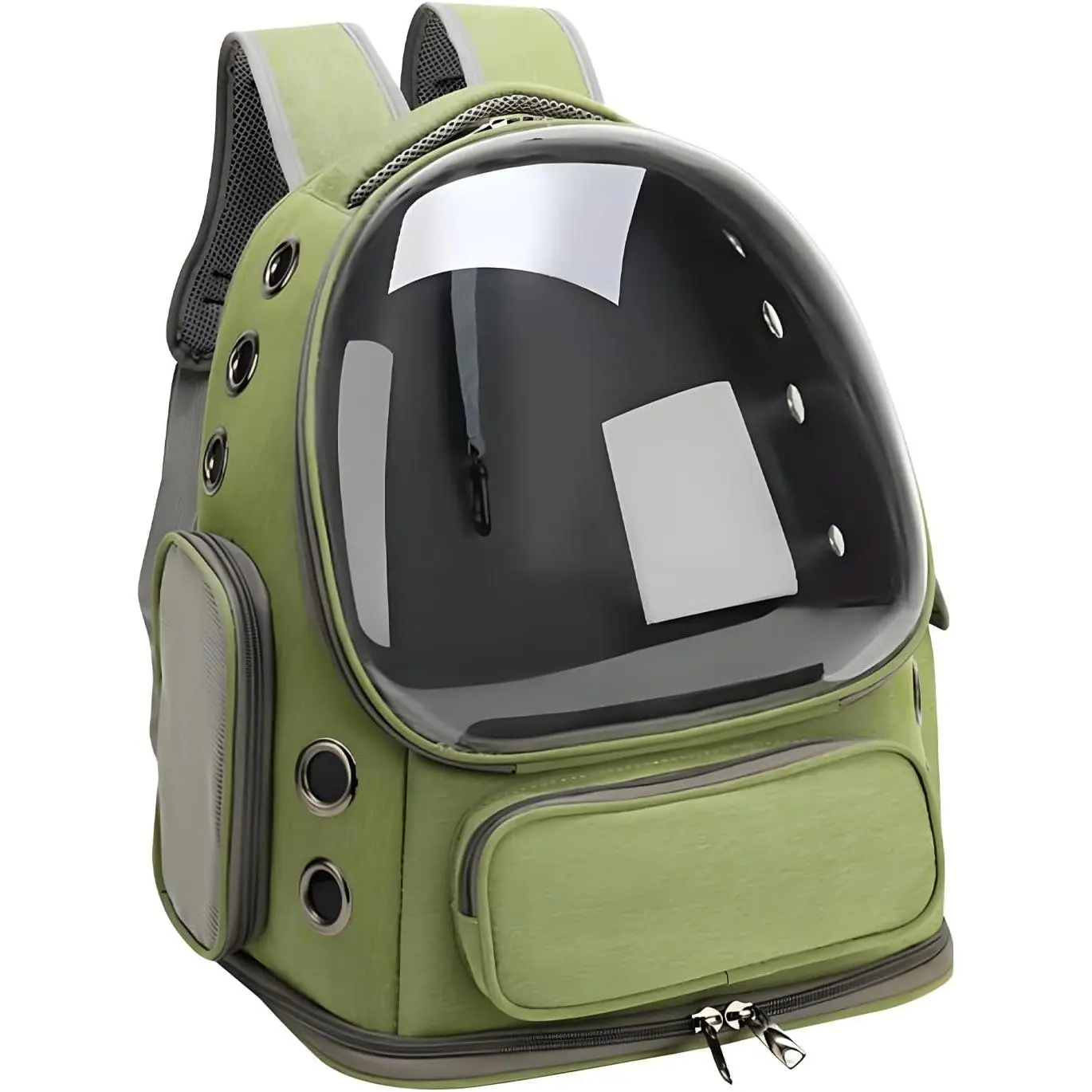Bubble Backpack,Breathable  Backpack Carrier Large Space  Travel Carrier for Kitty Small Dogs up to 15lbs,Transparent  Carrier for Hiking Camping Outdoor Travel (Green)