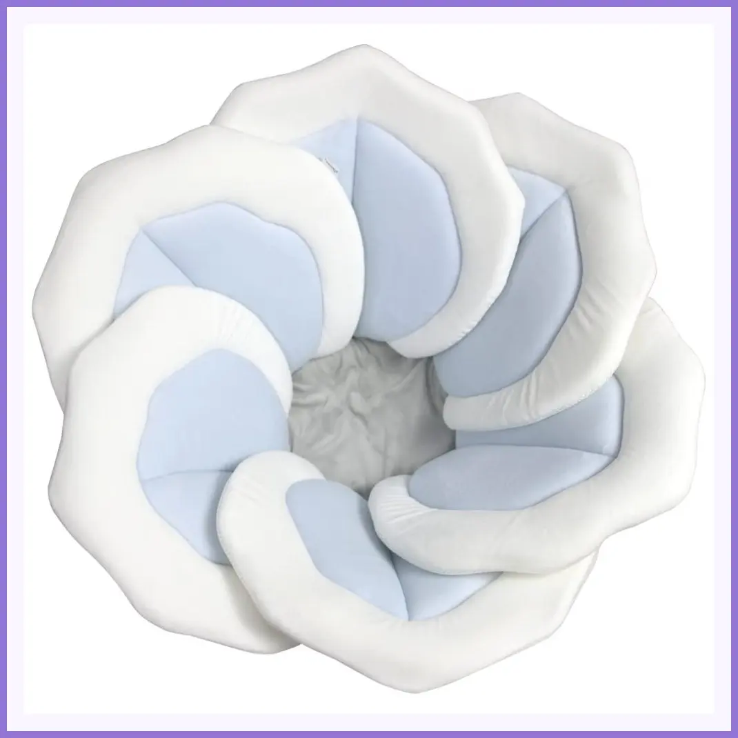 Baby Bath Pad for Infant Bathtub Sink Flower Mat Tub Little Lotus - Petal Soft Supports Lounger Newborn Bathing Insert Seat Baby Essentials - Baby Gifts - 31" (Blue)Gift