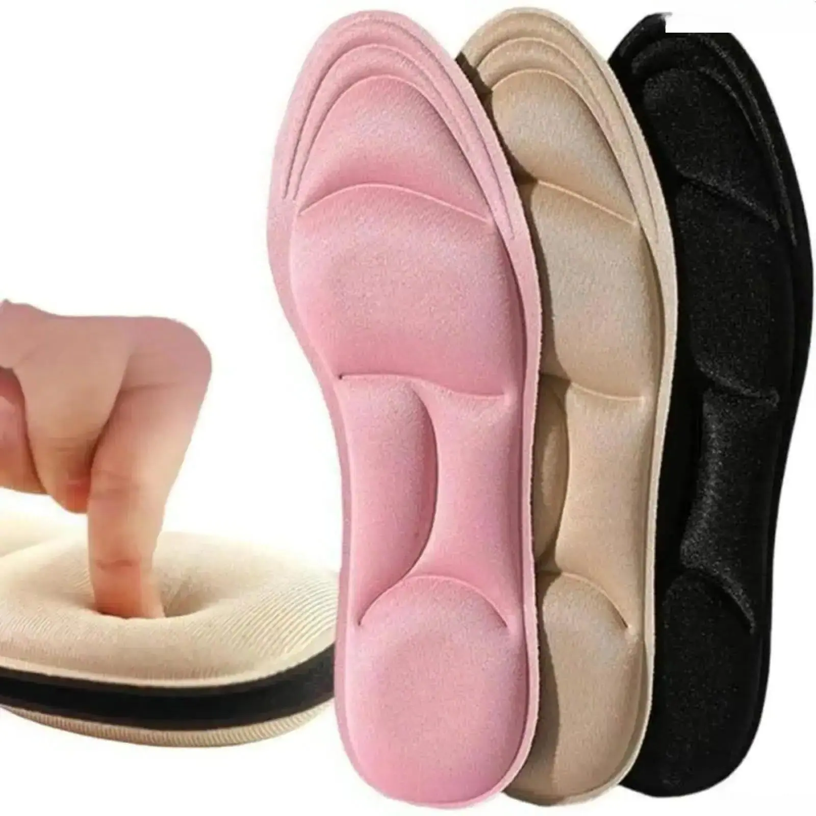 5D Memory Foam Insoles for Men’s Footwear, Active Arch Support Shoe Inserts with Cushioned Breathable Layer & Deodorizing Design, for Running/Walking