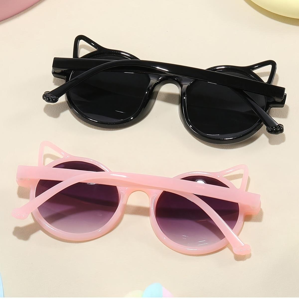 2pcs Cute Cat Ear Glasses Colorful Durable Plastic Frames Playful Cartoon Design for Parties Birthdays Valentine's Day Festive Accessory