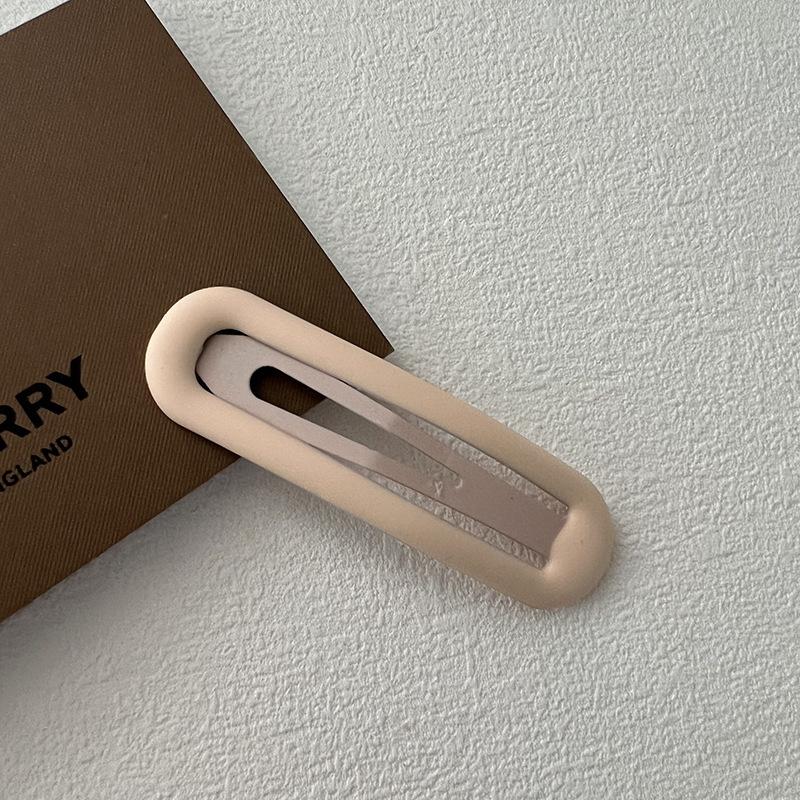 Matte Dusty Pink BB Hair Clip, Minimalist Snap Hairpin for Women Daily Wear