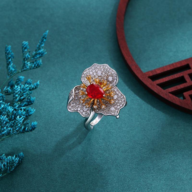 Ring pendant dual-purpose, inlaid with zircon, women's ring, exquisite foreign trade styles, jewelry, full stone models.