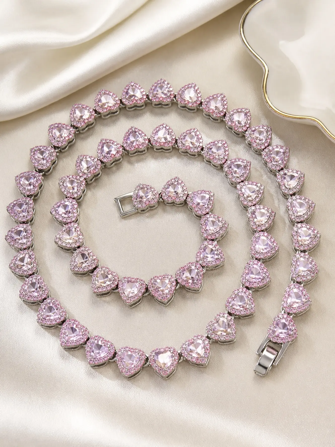 10mm Heart Pendant Necklace, Iced Out Rhinestone Necklace for Women, Elegant Sparkling Love Jewelry, Meaningful Gift for Her
